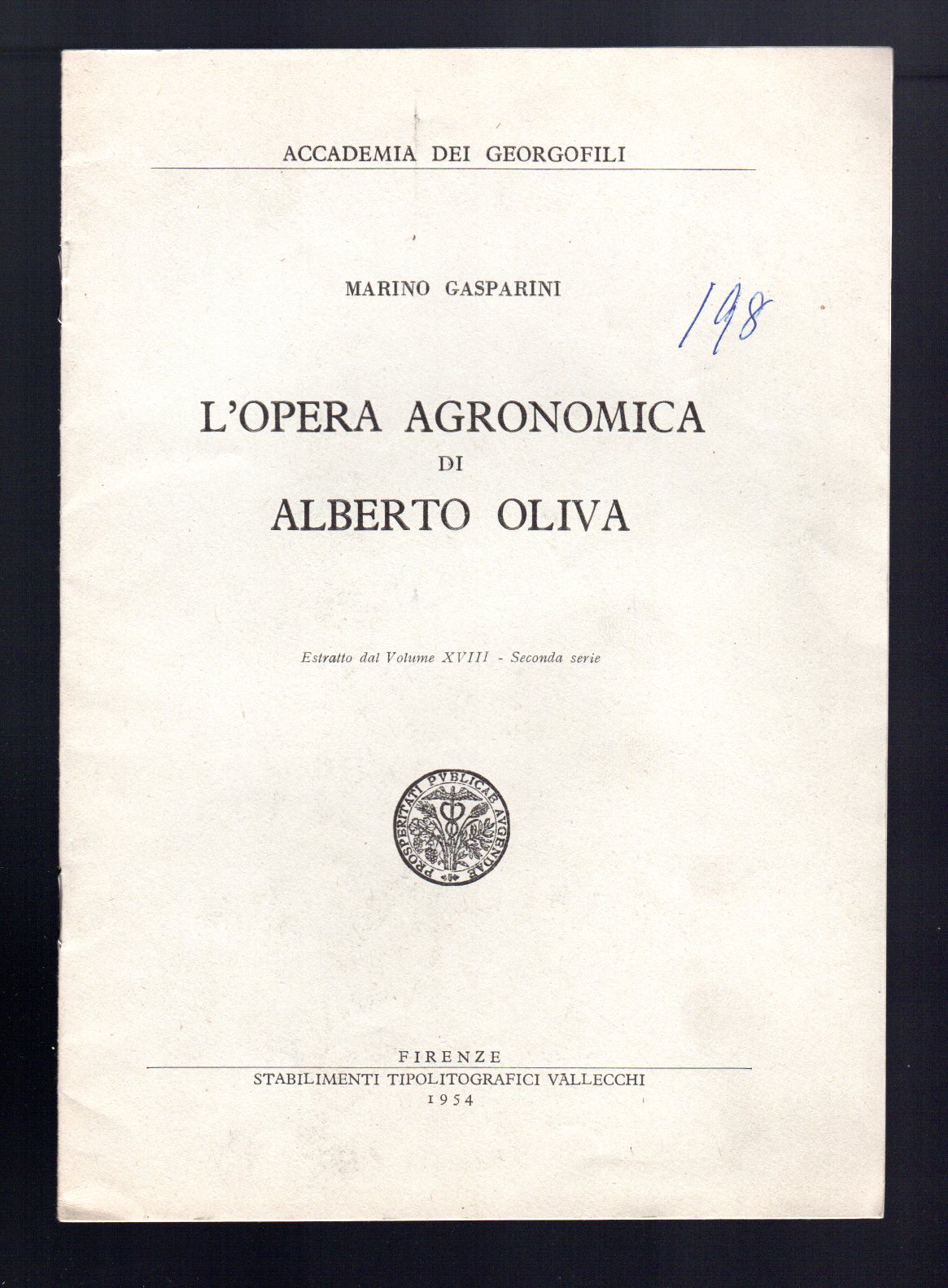 L'opera agronomica di Alberto Oliva