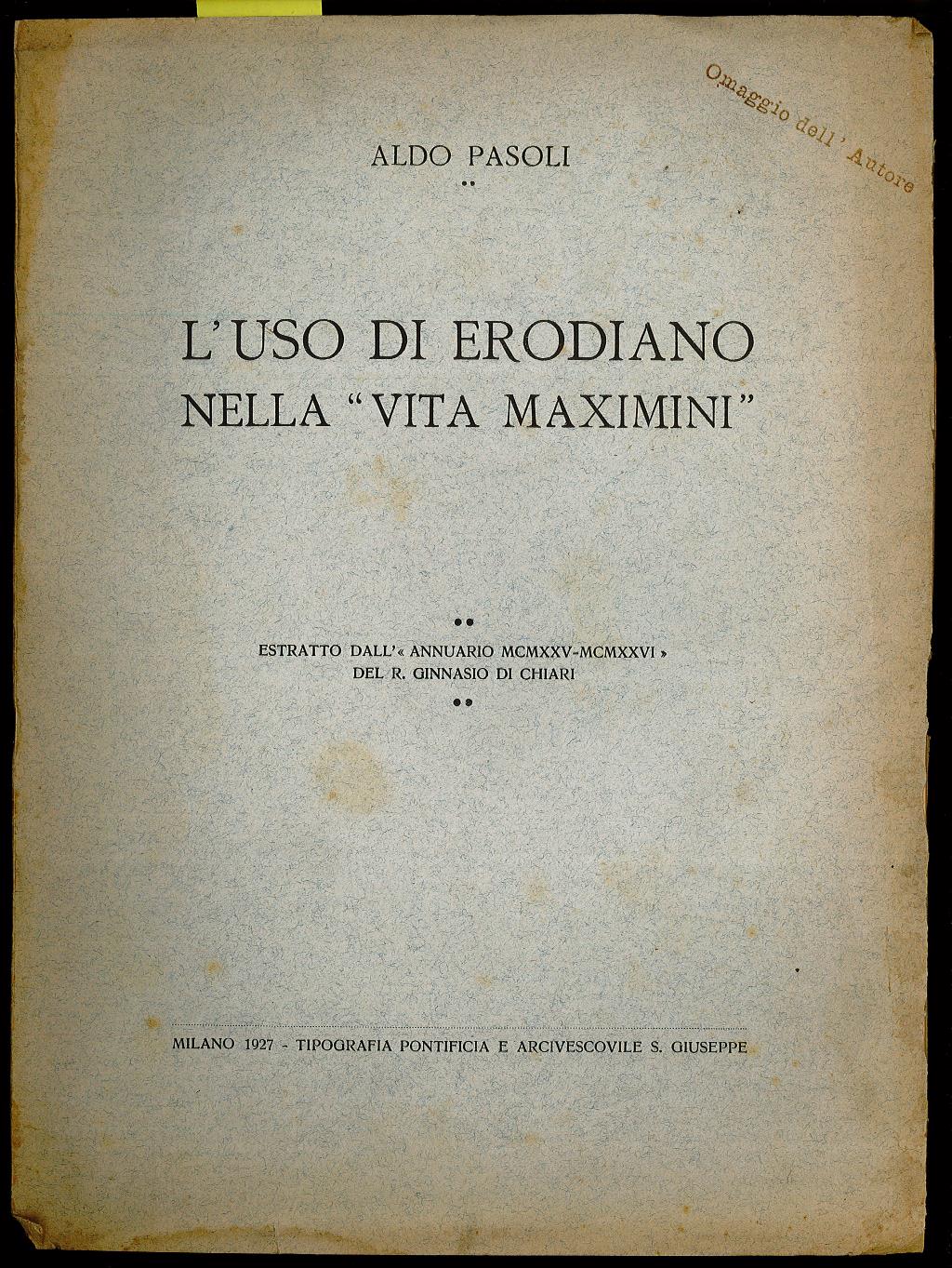 L’uso di Erodiano nella “Vita Maximini”