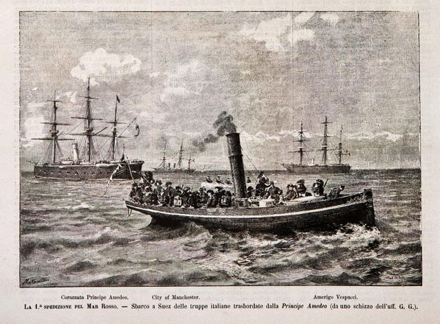 La 1a spedizione pel Mar Rosso.- Sbarco a Suez delle …