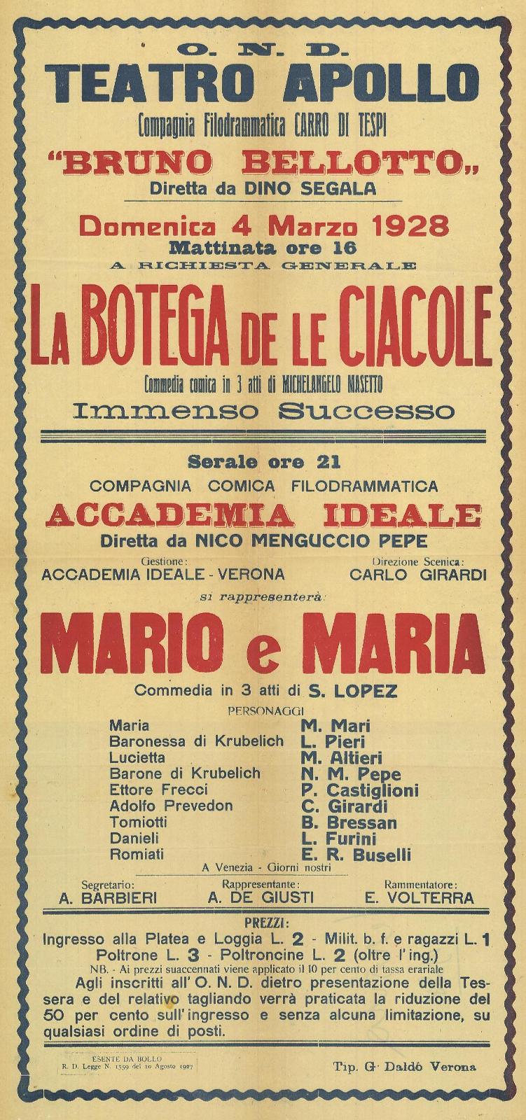 La bottega de le ciacole - Mario e Maria