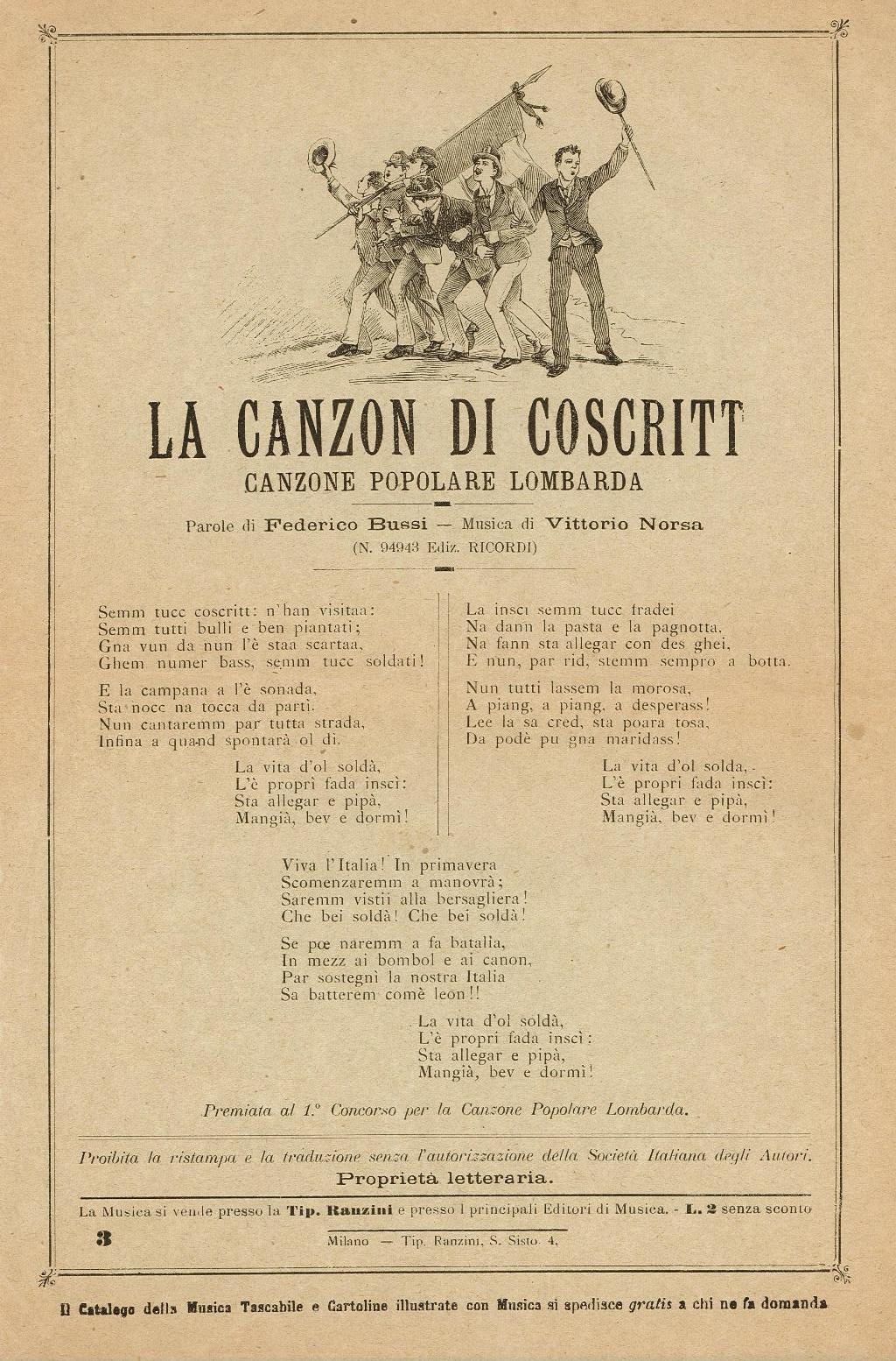 La canzone di cosritt - Canzone popolare lombarda