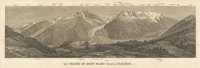 La chaine du Mont Blanc vue de la Flegère. (1877)