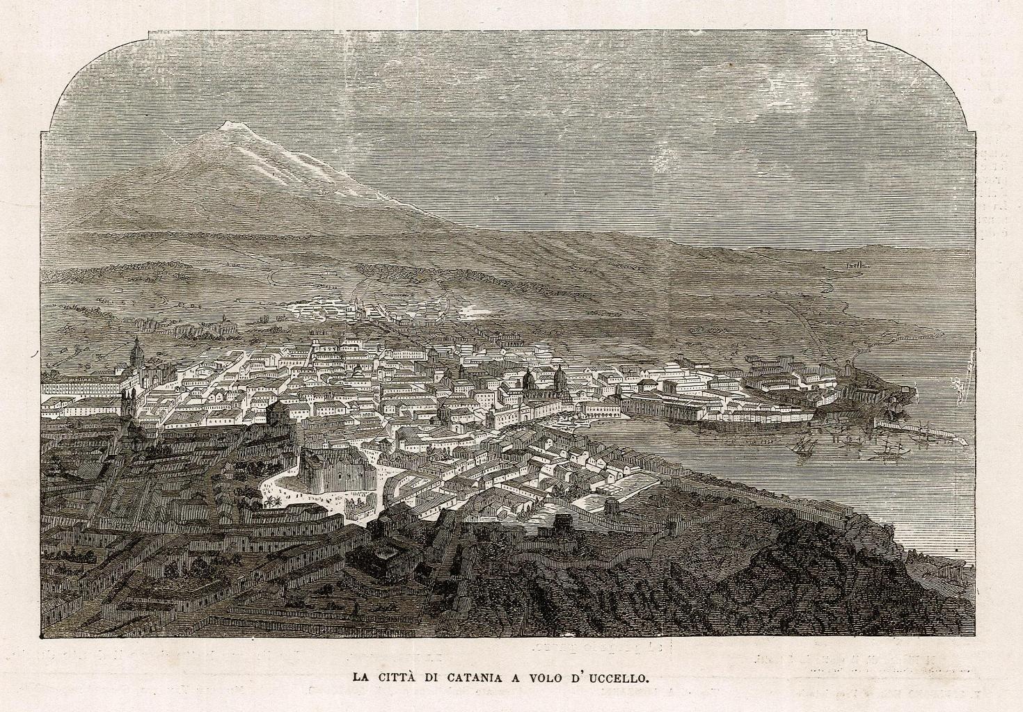 La città di Catania a volo d'uccello