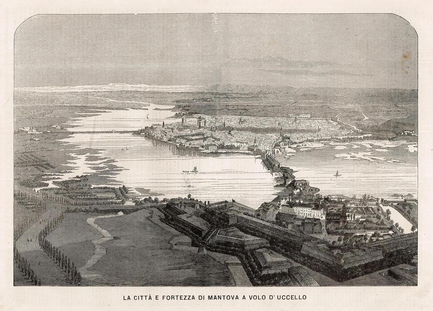 La città e fortezza di Mantova a volo d'uccello