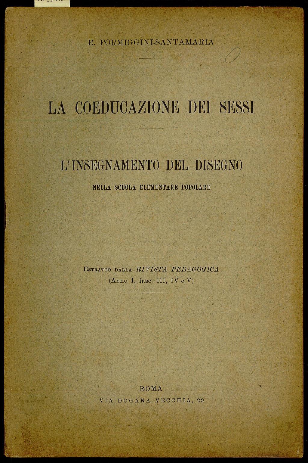 La Coeducazione dei sessi l’insegnamento del disegno nella scuola elementare …