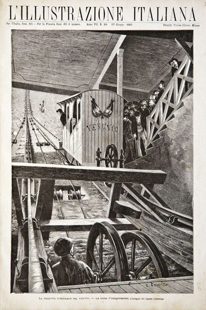 La ferrovia funicolare sul Vesuvio / La corsa d’inaugurazione