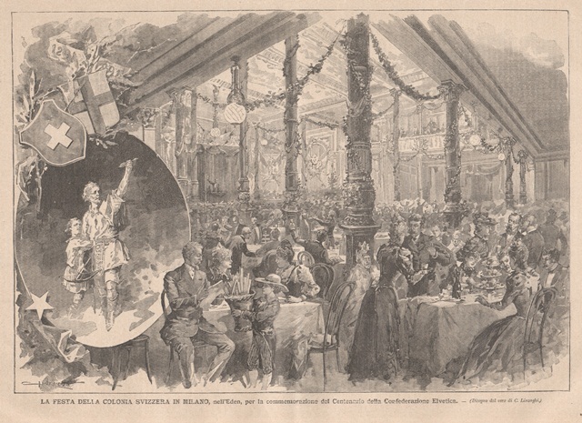 La festa della Colonia Svizzera in Milano, nell’Eden, per la …