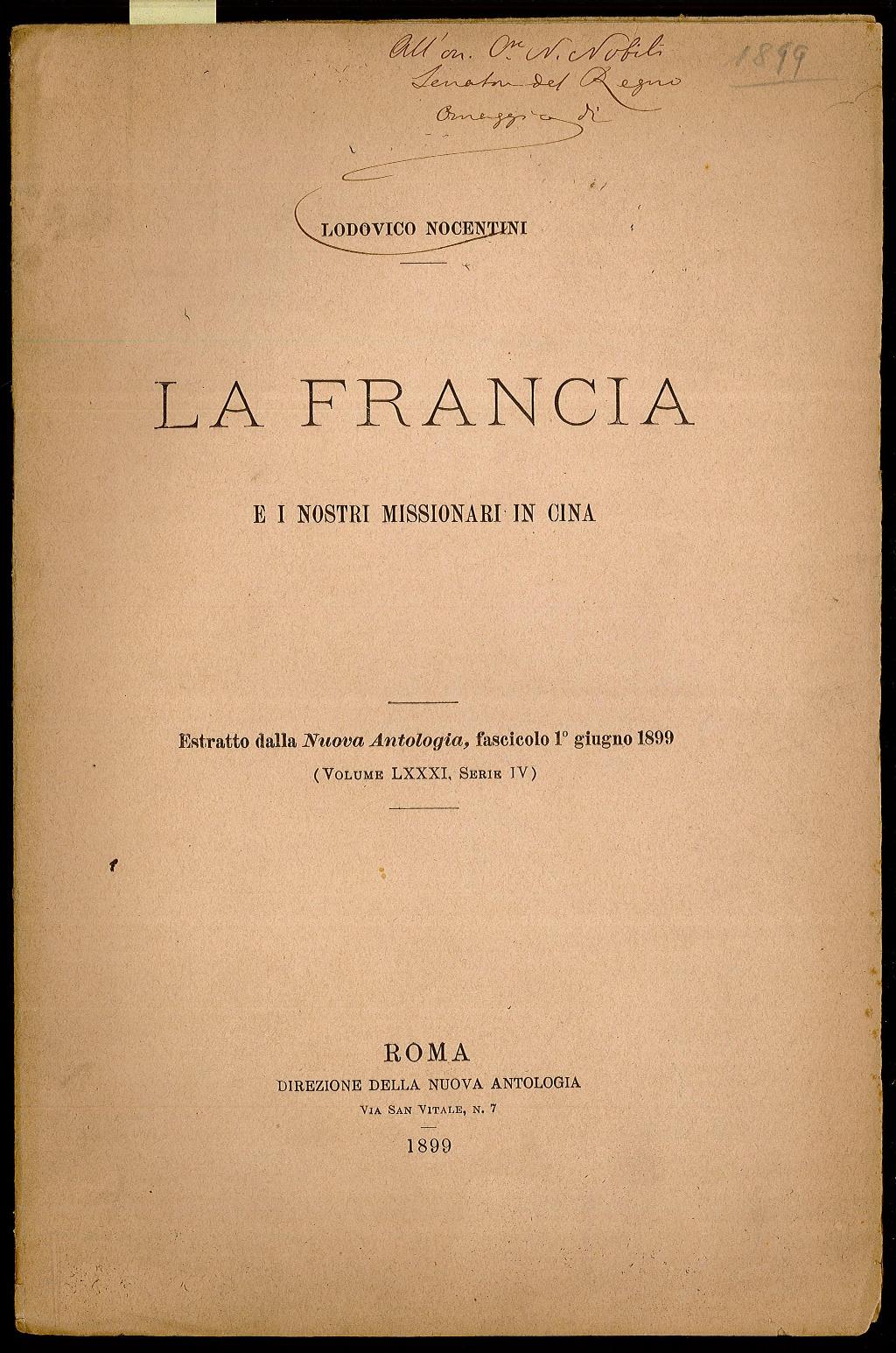 La Francia e i nostri missionari in Cina