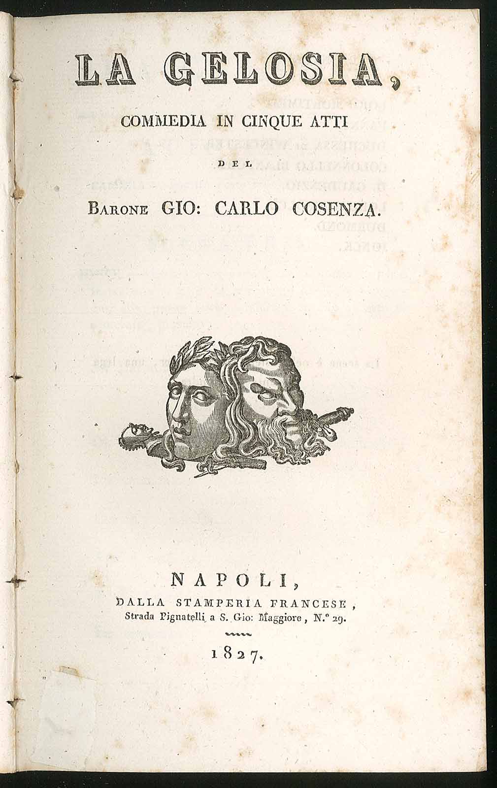 La gelosia commedia in cinque atti