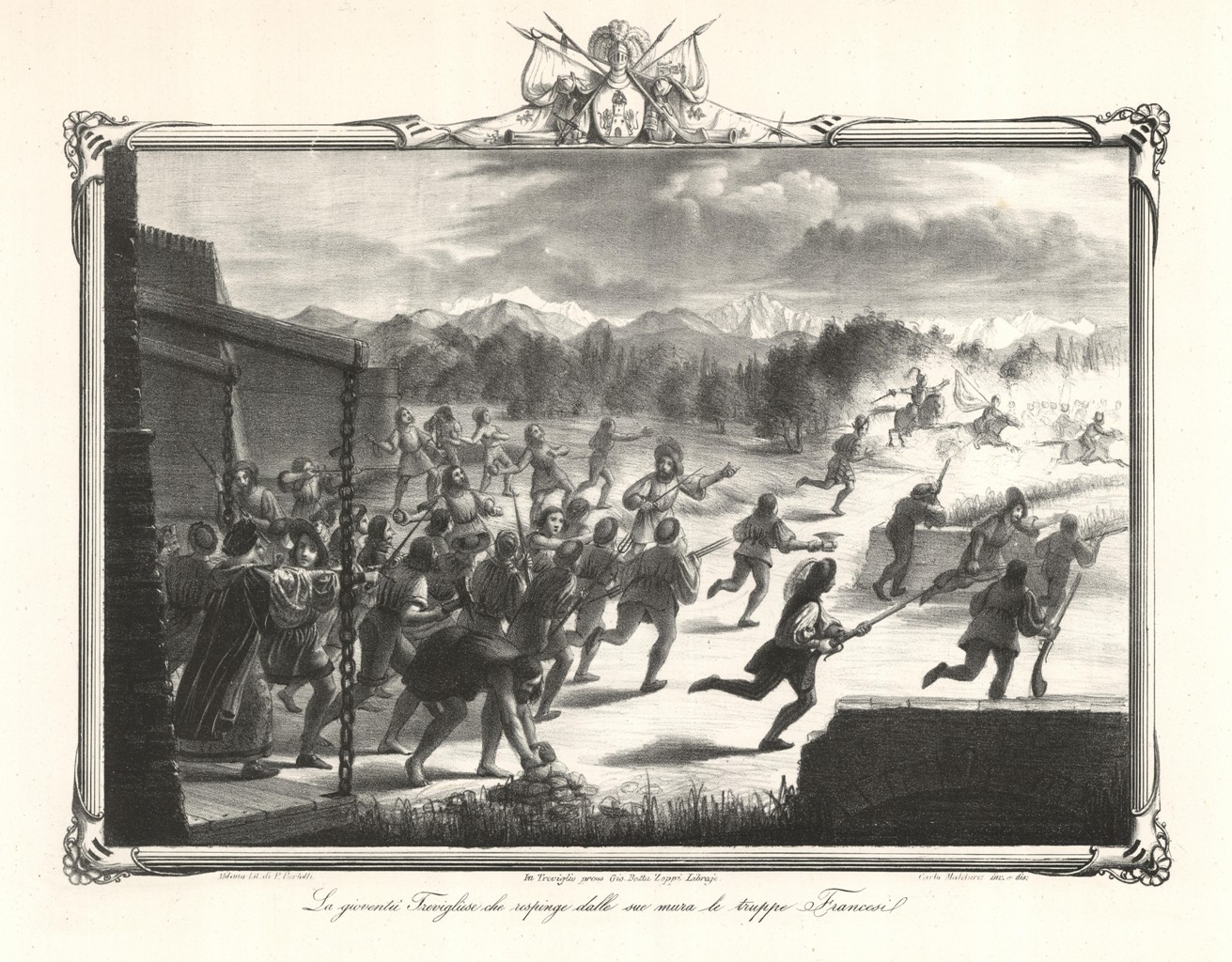 La gioventù Trevigliese che respinge dalle sue mura le truppe …