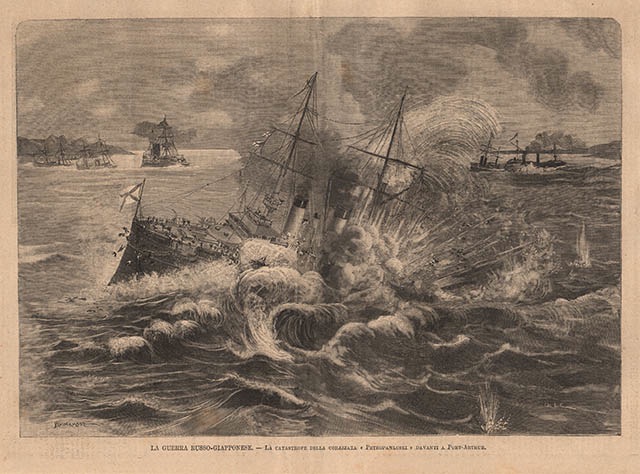 La guerra russo-giapponese - La catastrofe della corazzata Petropawloski davanti …