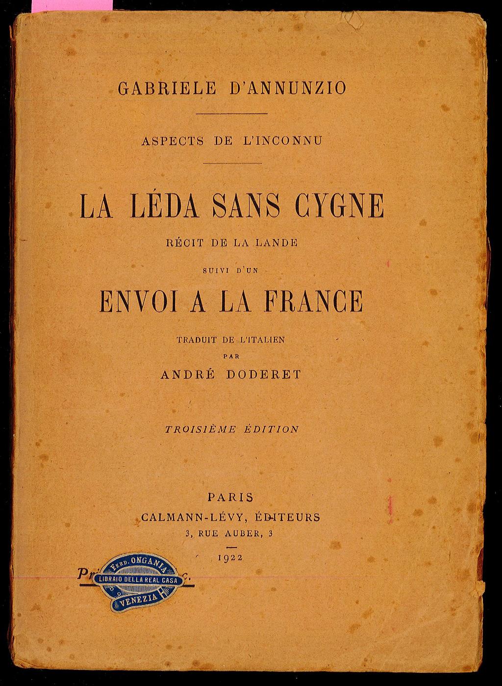 La Léda Sans Cygne récit de la Lande suivi d'un …