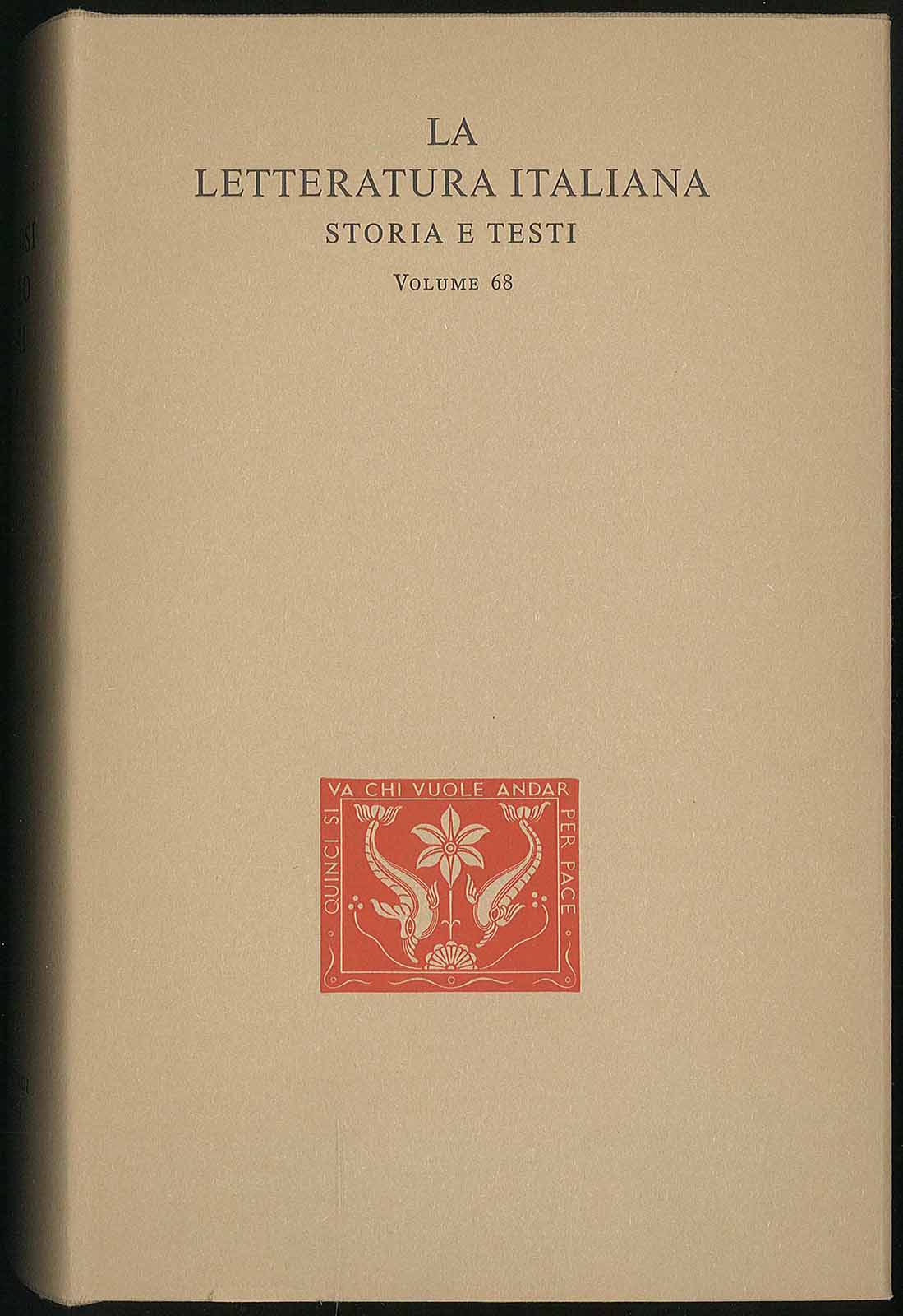 La letteratura italiana storia e testi - vol 68