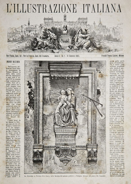 La Madonna di Niccolò Dall’Arca, sulla facciata del palazzo pubblico …