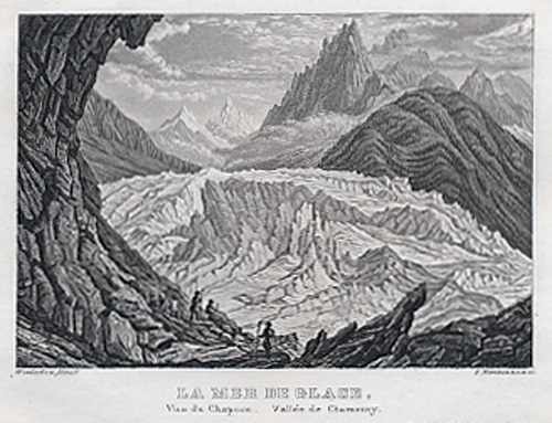 La mer de glace. / Vue du Chapeau, - Vallée …