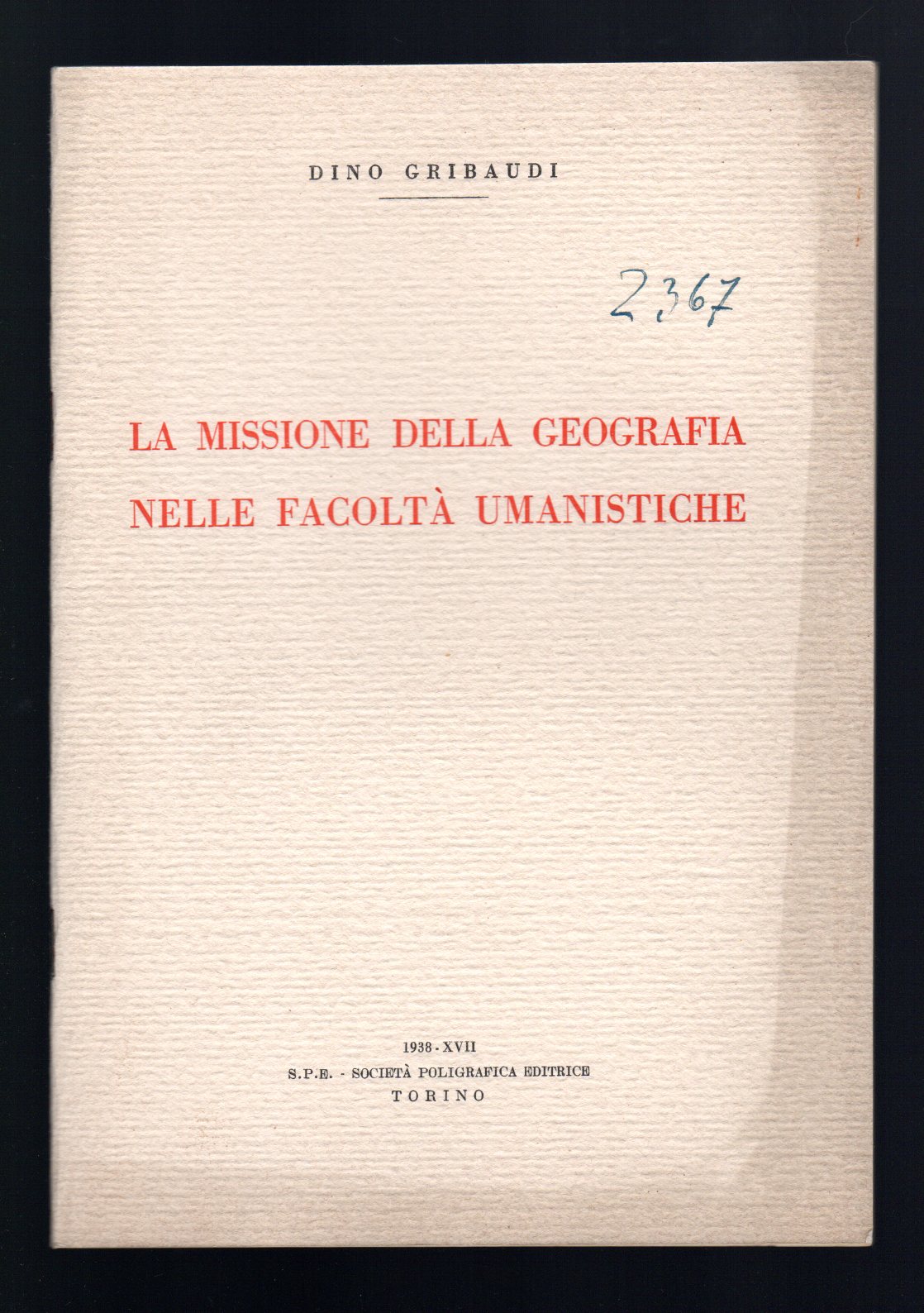 La missione della geografia nelle facoltà umanistiche