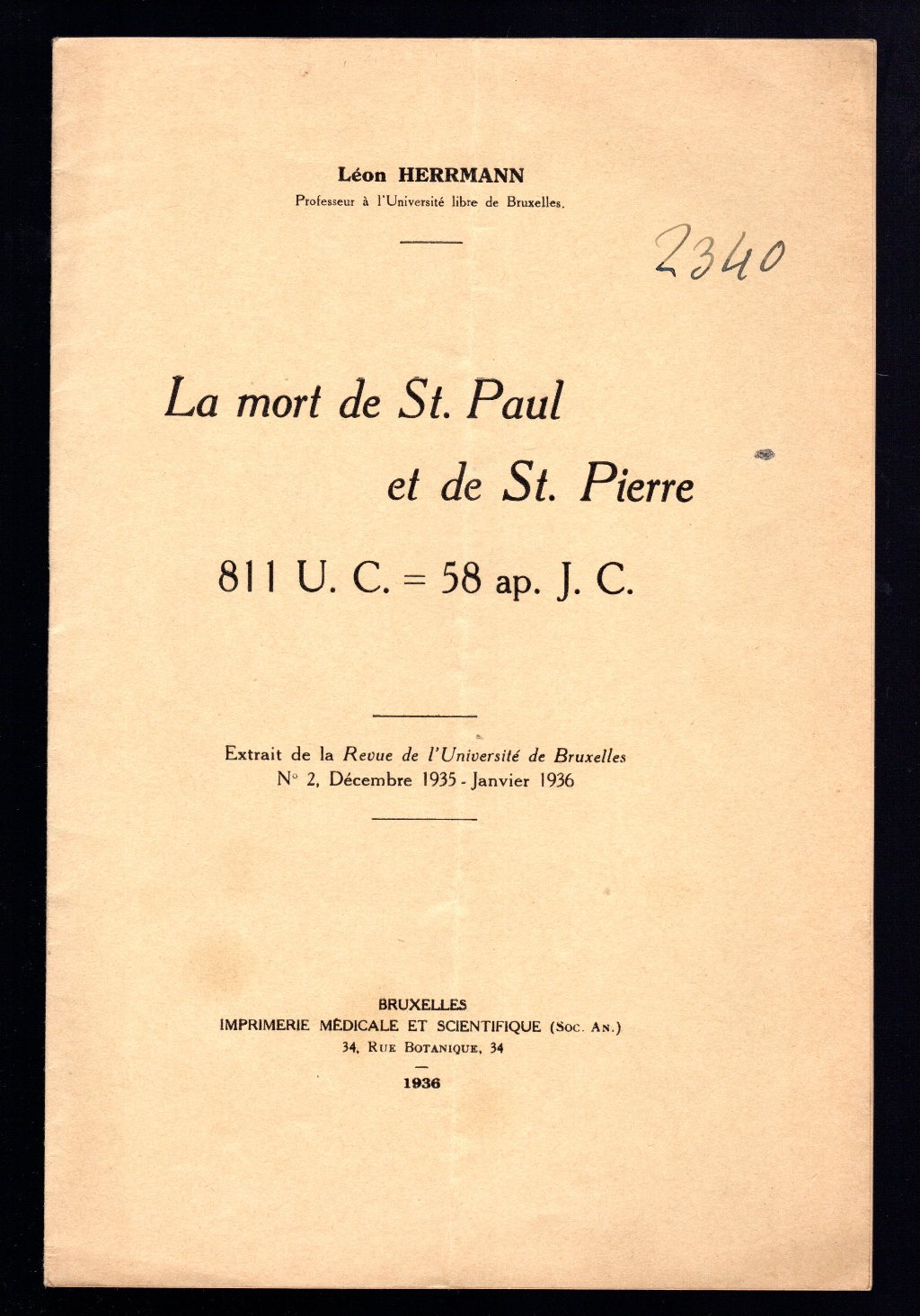 La mort de St. Paul et de St. Pierre 811 …