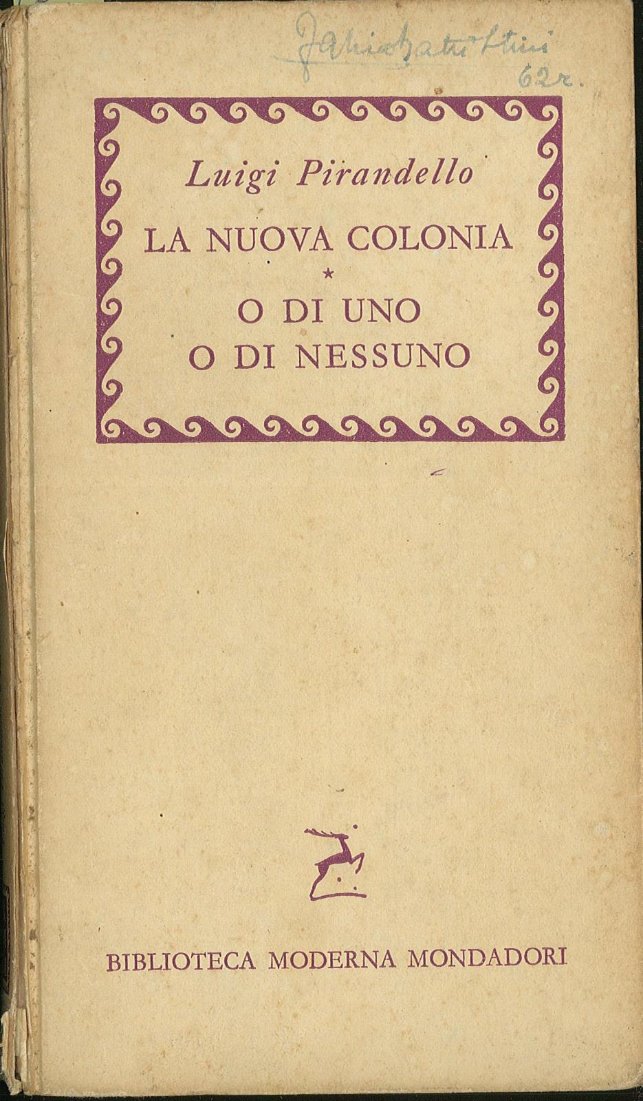 La nuova colonia, Odi uno o di nessuno - (Maschere …