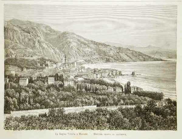 La Regina Vittoria a Mentone .