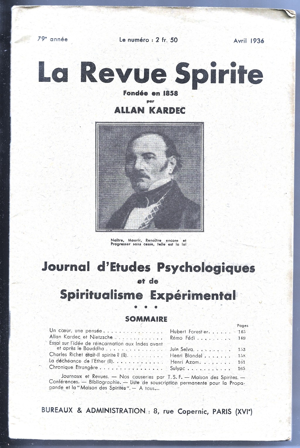 La Revue Spirite - Journal d'Etudes Psychologiques et de Spiritualisme …