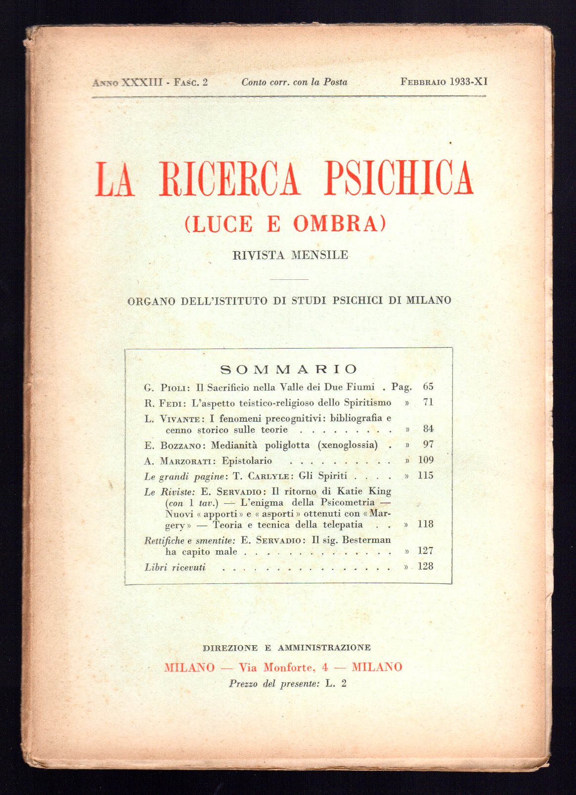 La ricerca psichica (luce e ombra)