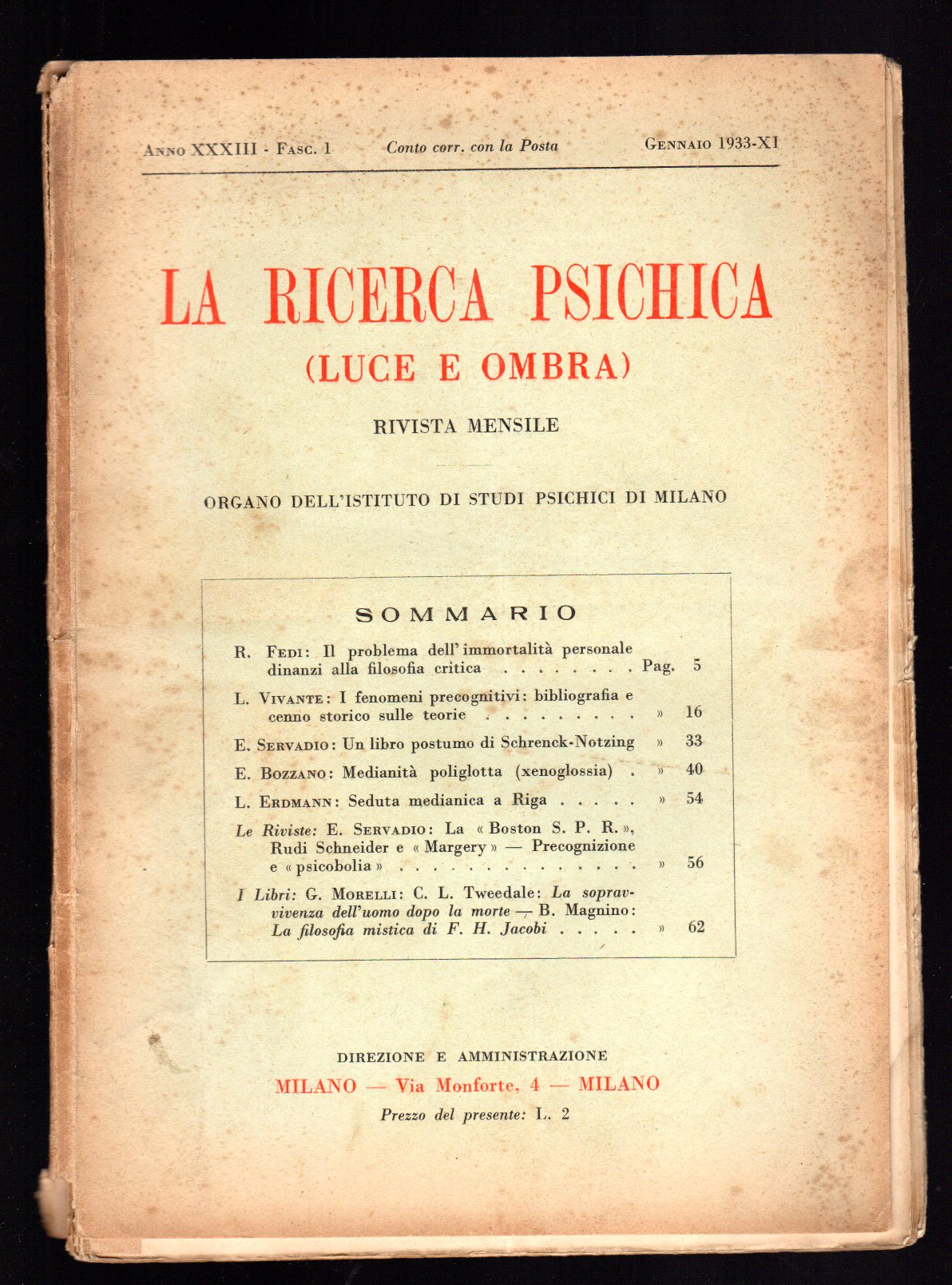 La ricerca psichica (luce e ombra)