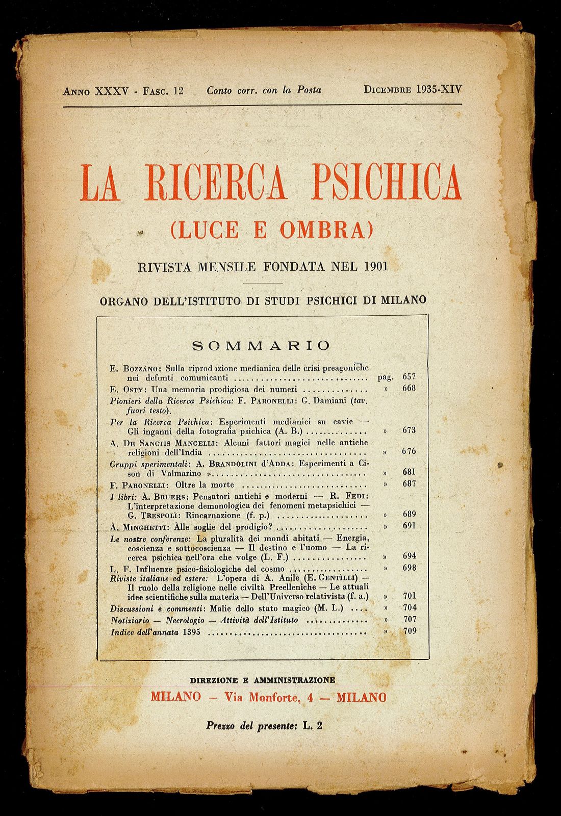 La ricerca psichica (Luce e ombra) 1935 n.12