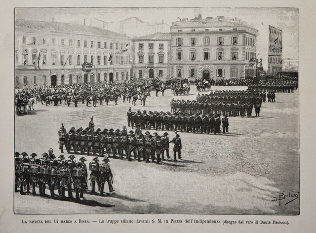 La rivista del 14 marzo a Roma.- Le truppe sfilano …