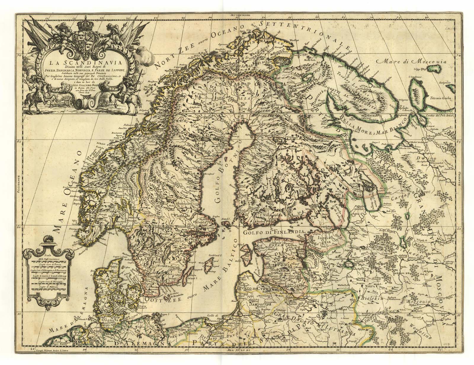 La Scandinavia Divisa nelli suoi Regnin di Svezia, Danimarca, Norvegia, …