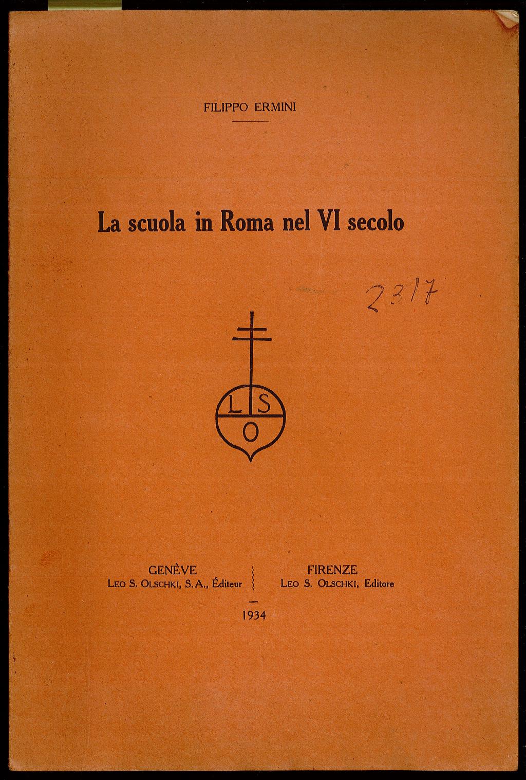 La scuola in Roma nel VI secolo