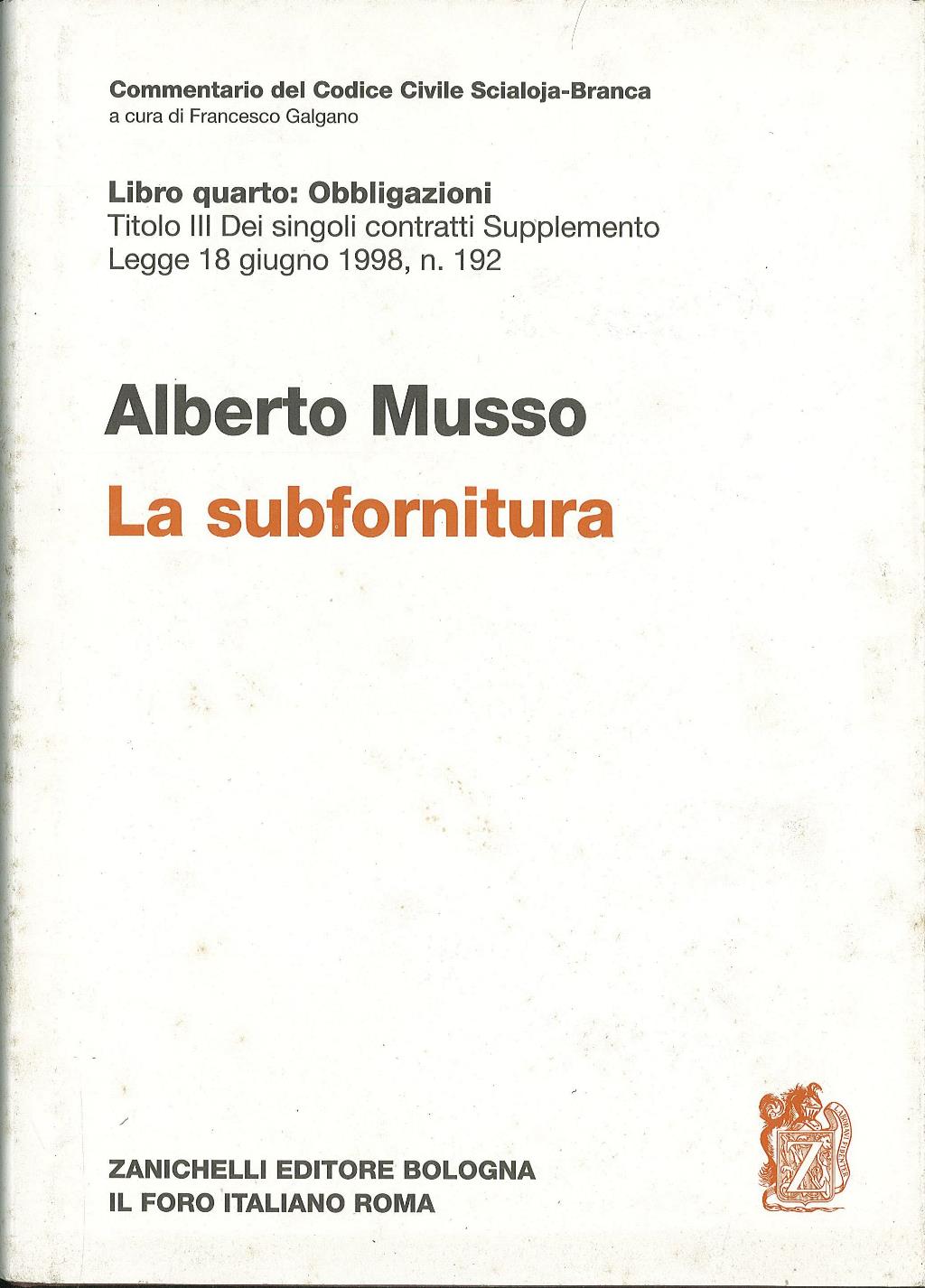 La subfornitura: libro quarto, Obbligazioni