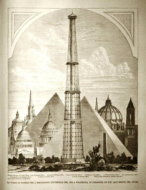 La Torre di Babele per l’Esposizione Universale del 1876 a …