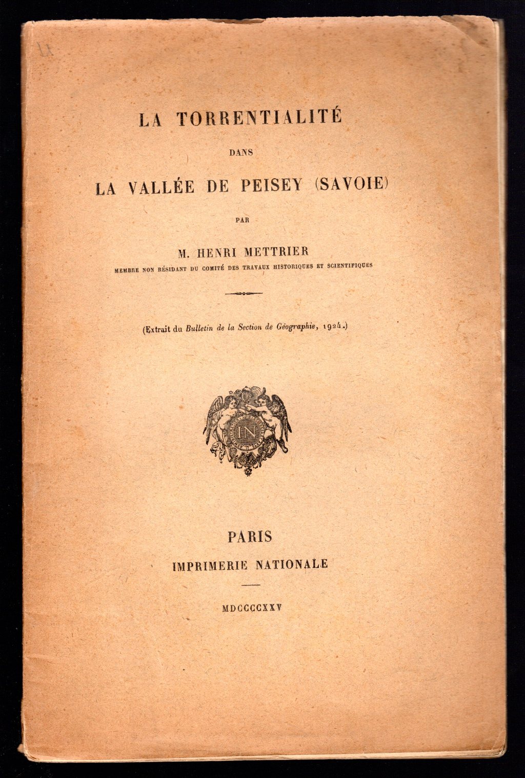 La Torrentialité dans la vallee de Peisey (Savoie)