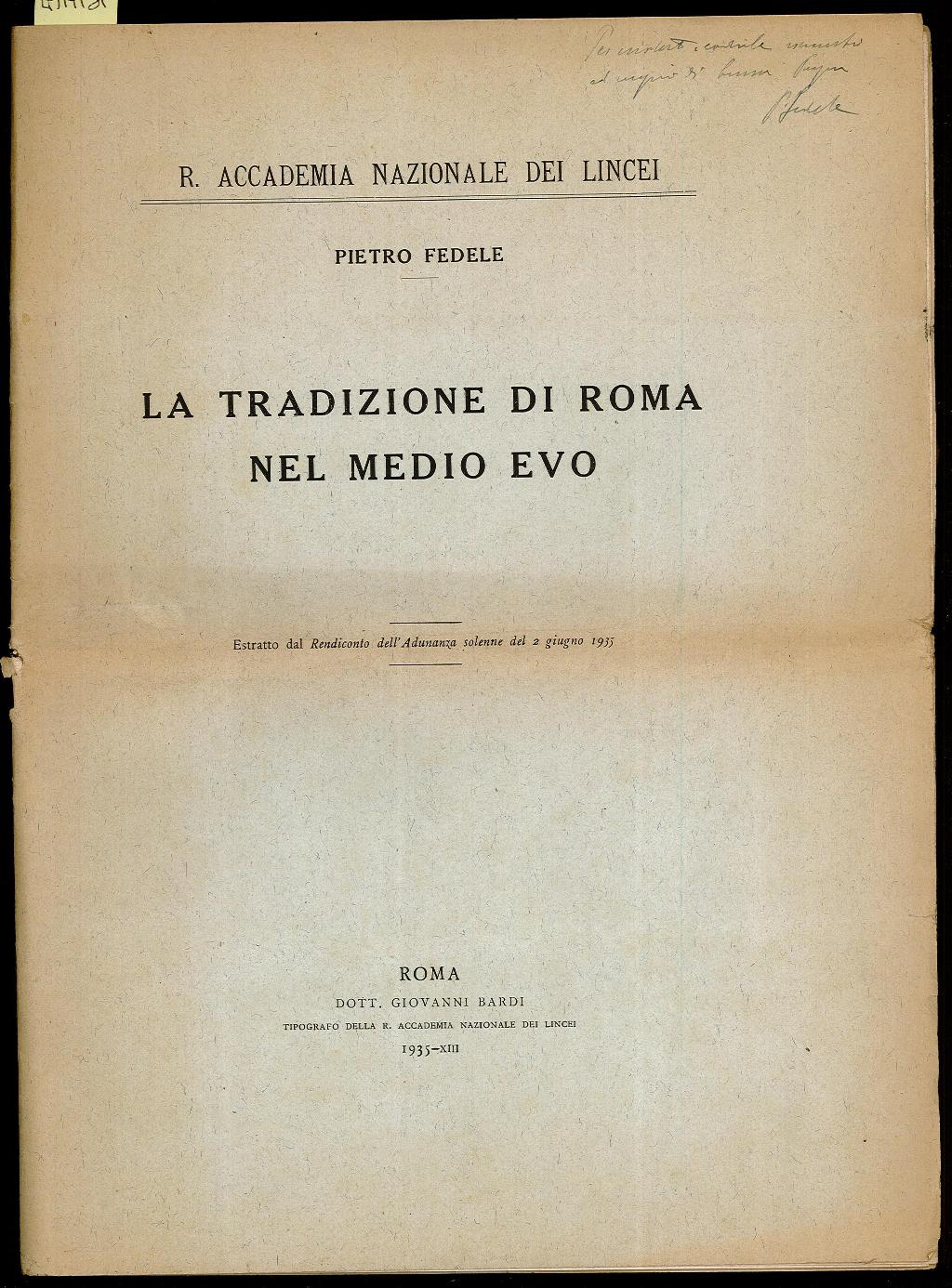 La tradizione di Roma nel Medio Evo