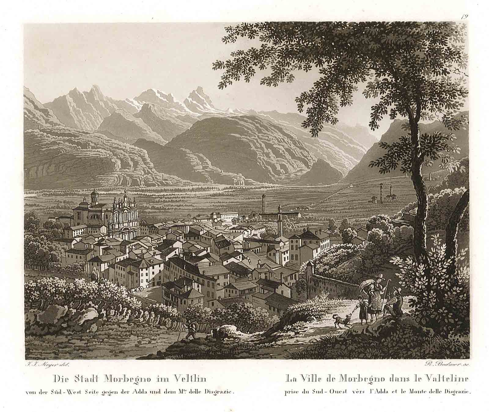 La Ville de Morbegno dans le Valteline prise du Sud-Ouest …