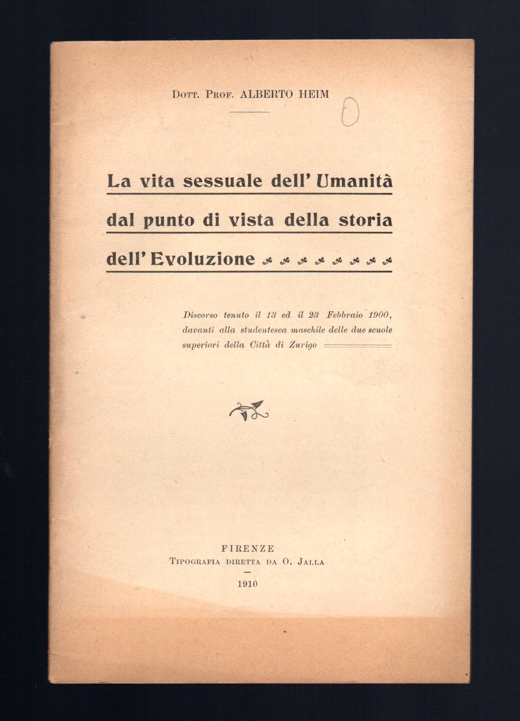 La vita sessuale dell'Umanità dal punto di vista della storia …