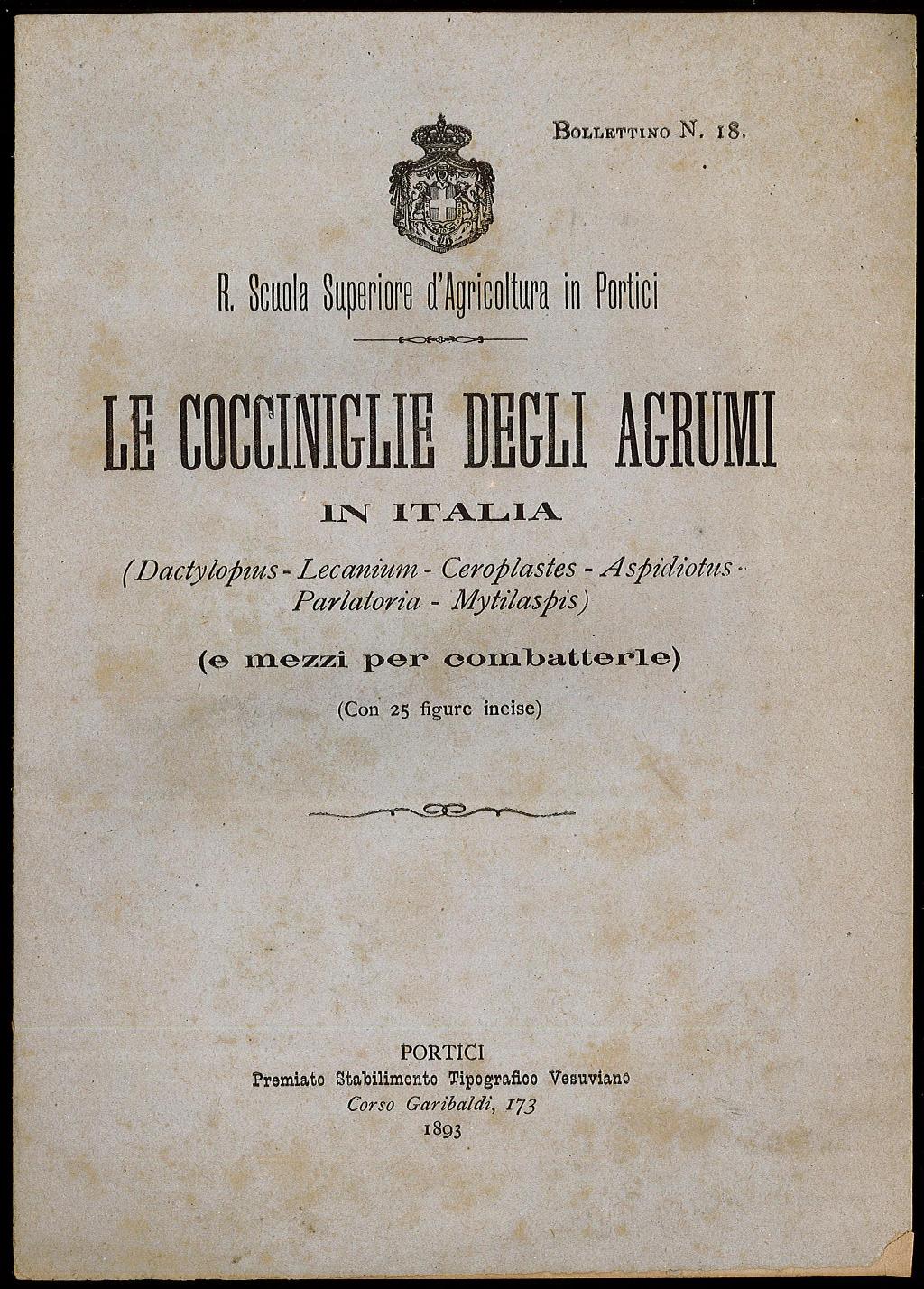 Le cocciniglie degli agrumi in Italia