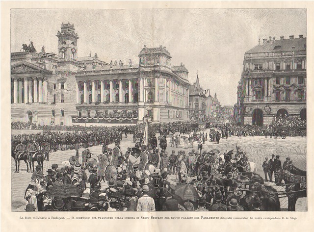 Le feste millenarie di Budapest - Il corteggio pel trasporto …