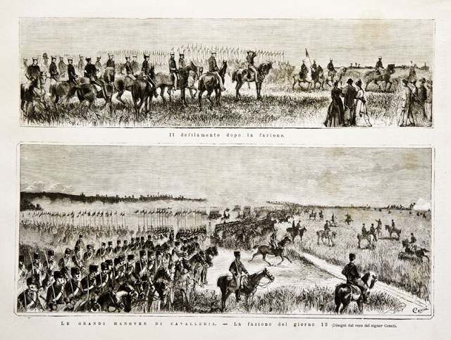 Le grandi manovre di cavalleria.- La fazione del giorno 12.- …