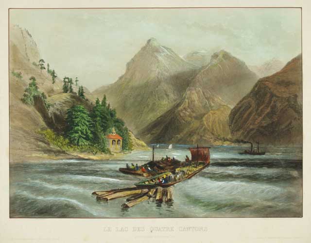 Le Lac des Quatre Cantons pres la Chapelle de Guillaume …