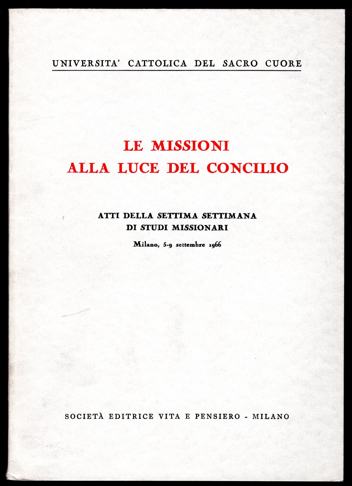 Le missioni alla luce del concilio