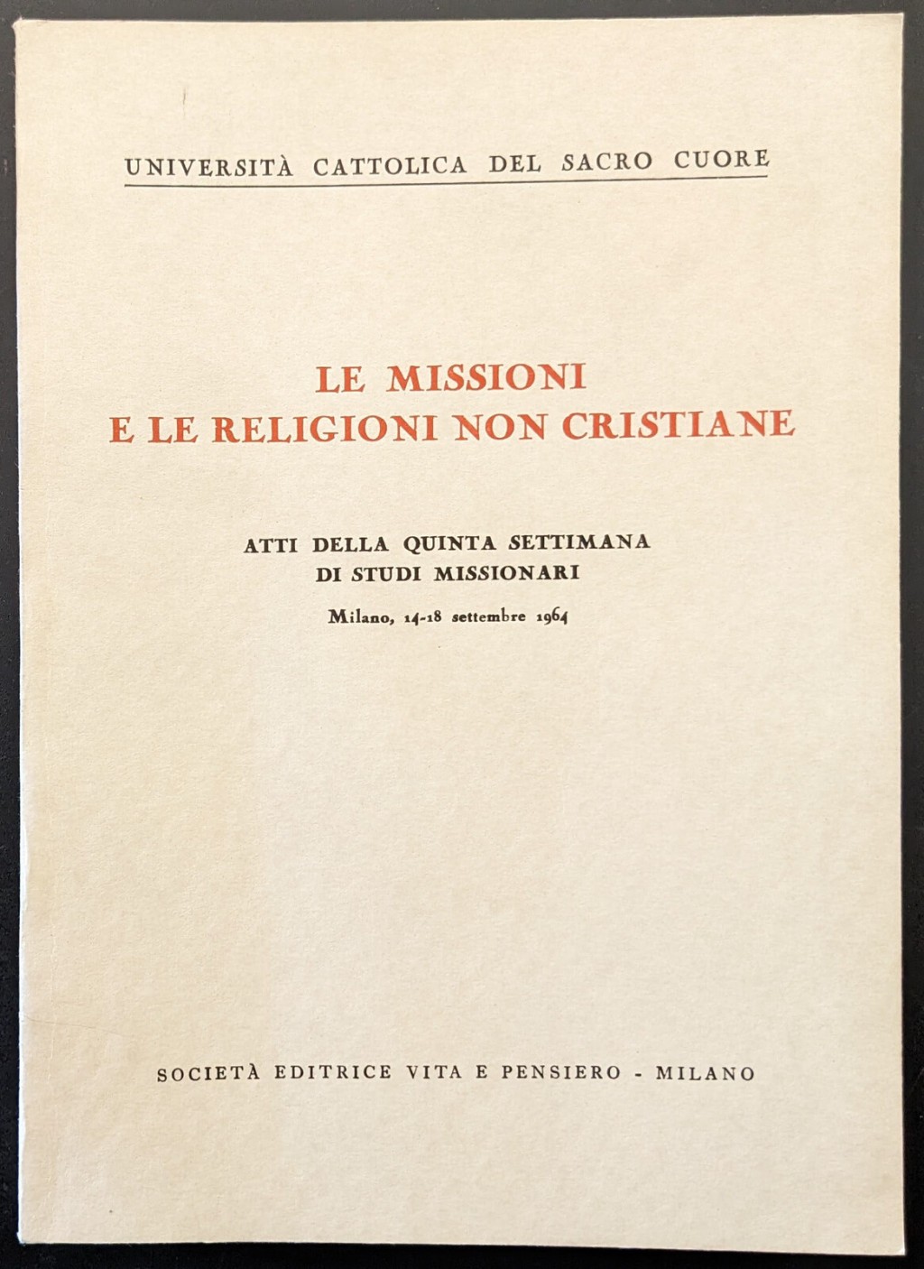 Le missioni e le religioni non cristiane