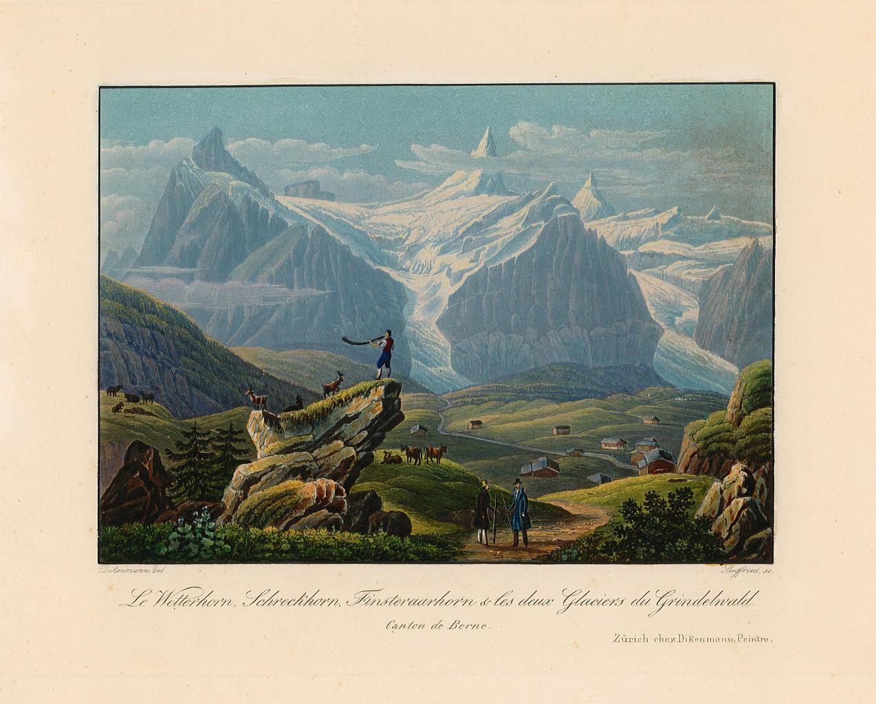 Le Wetterhorn Schreckhorn Finsteraarhorn & les deux Glagliers du Grindelwald …