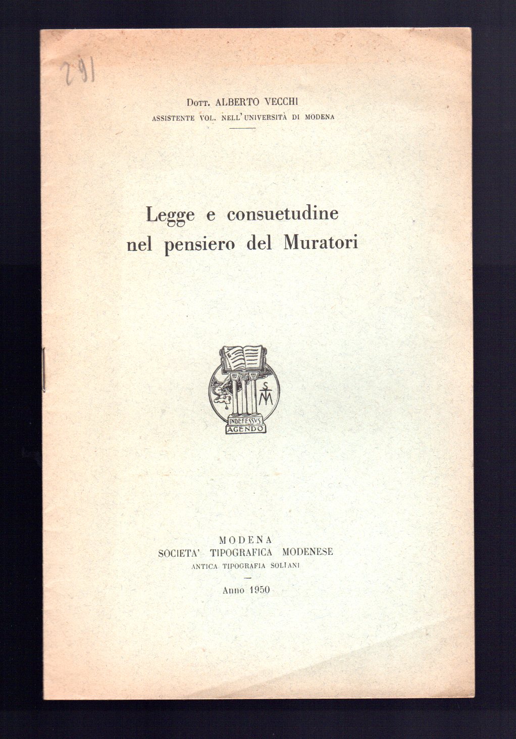 Legge e consuetudine nel pensiero del Muratori