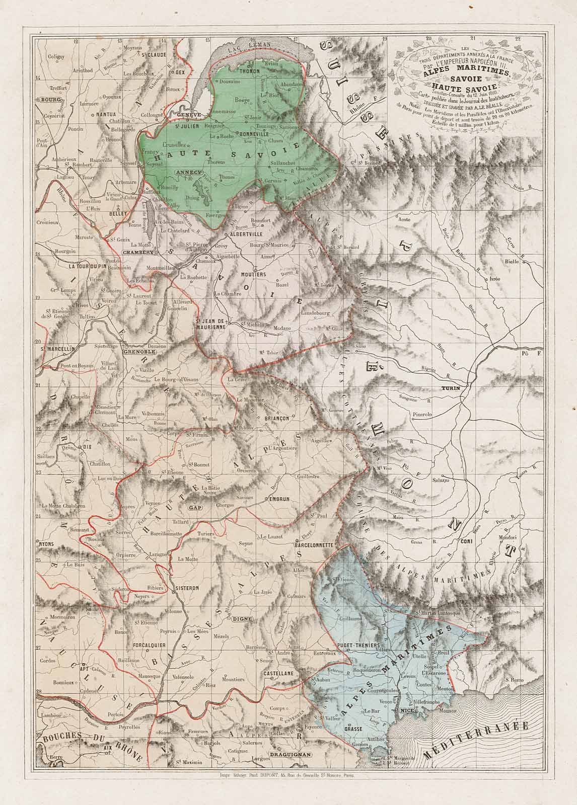 Les trois Départements annexés a la France par l'Empereur Napoleon …