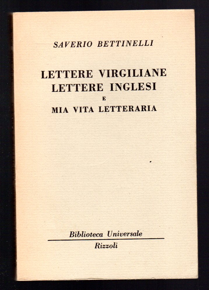 Lettere virgiliane lettere inglesi e mia vita letteraria