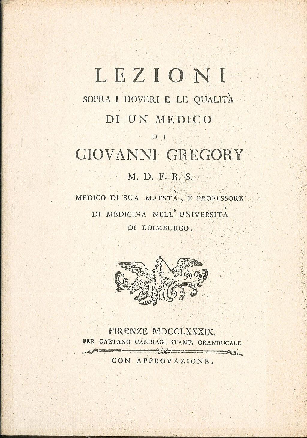 Lezioni sopra i doveri e le qualità di un medico