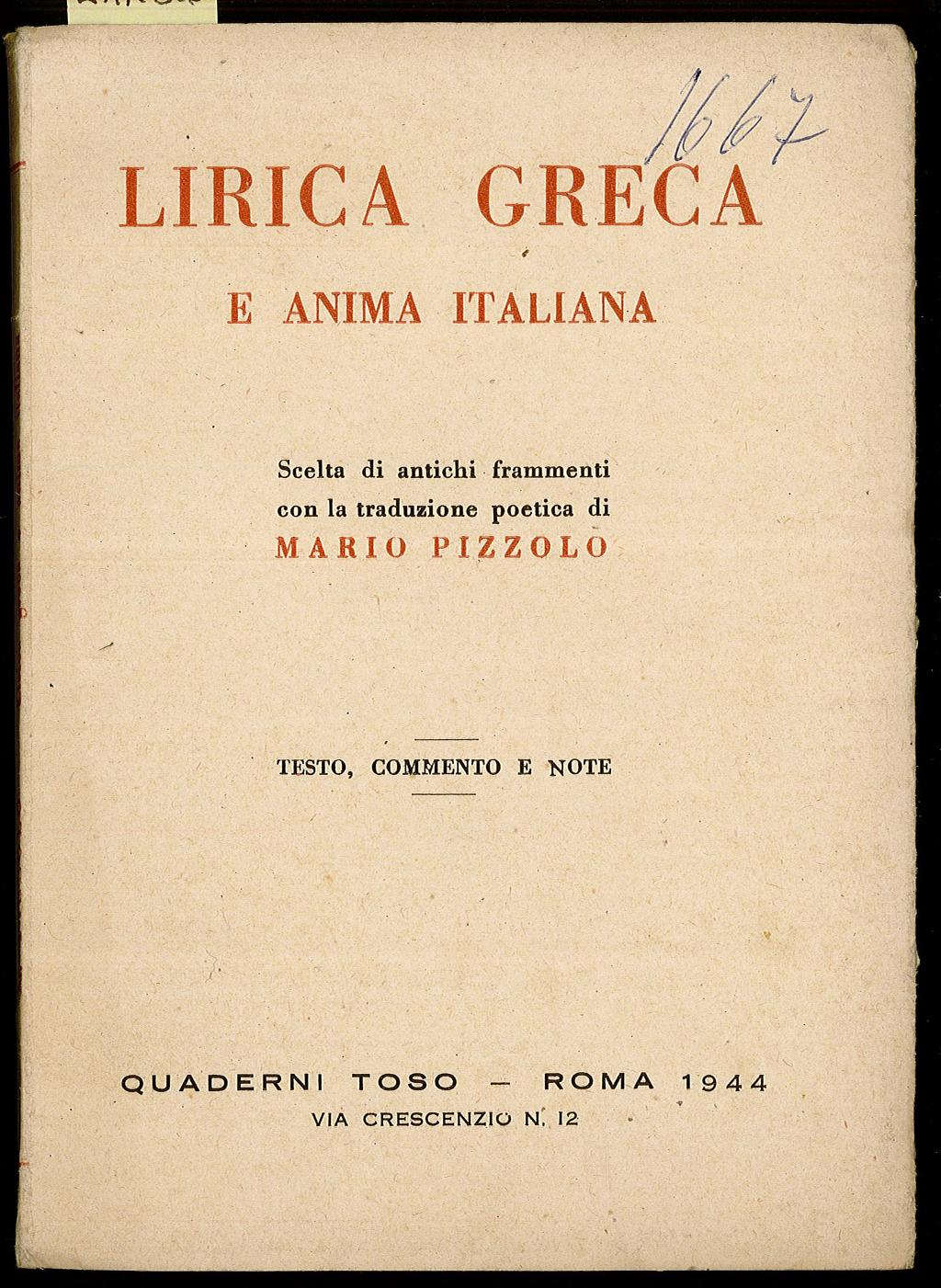Lirica greca e anima italiana