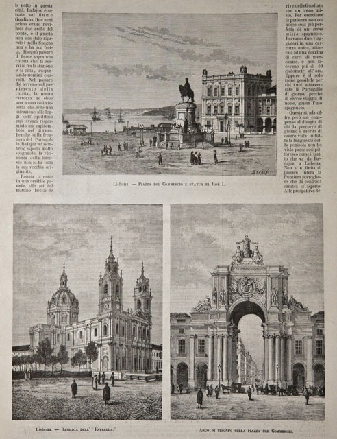 Lisbona / Piazza del Commercio e statua di Josè I …