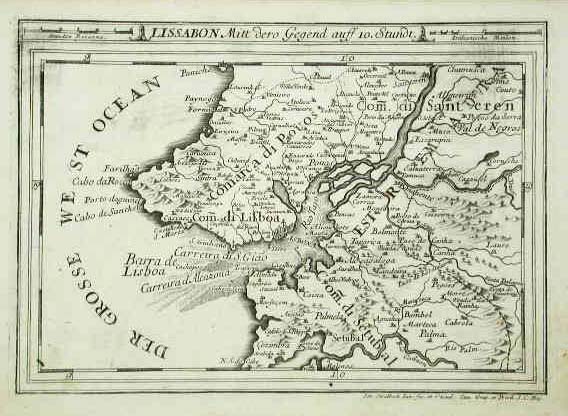 Lissabon Mitt dero Gegend auff 10. Stundt